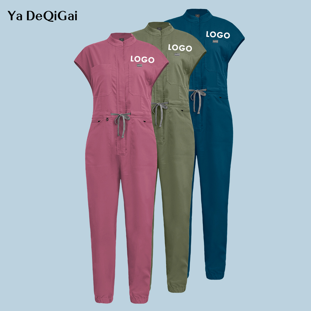 Medical Lab Logo - Nieuwe medische scrubs jumpsuits korte mouw