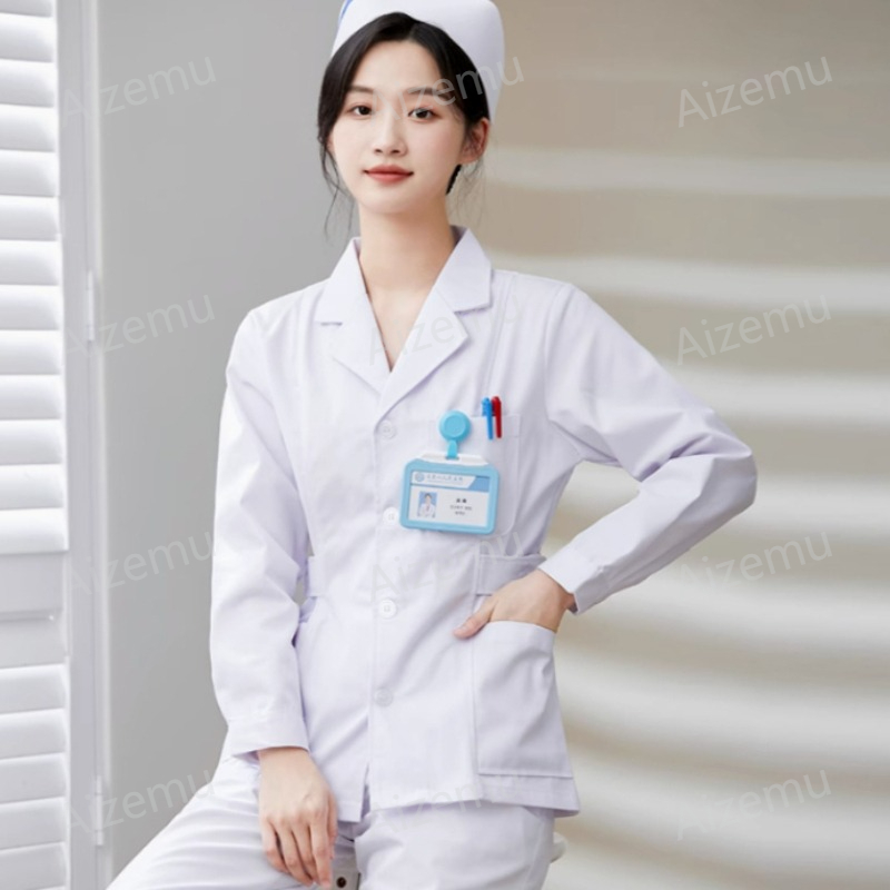Nieuwe witte lange mouwen verp - Medical Lab Logo recensie en prijs